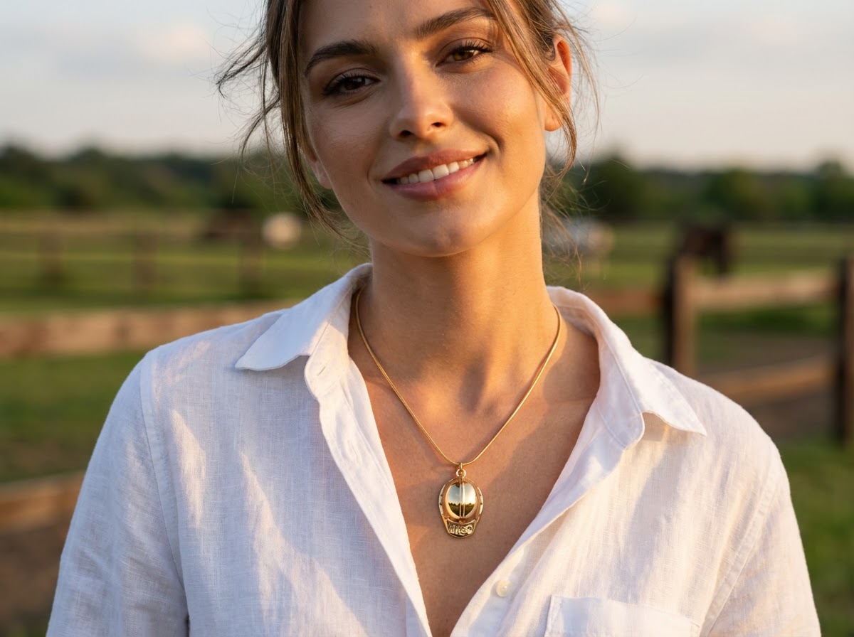 Winner's Circle: Gold-Filled Jockey Hat Pendant Necklace