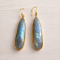 Elongated Labradorite Teardrop Earrings