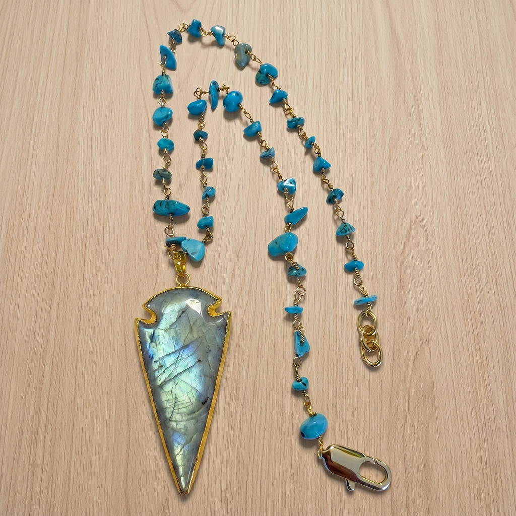Azzurra Arrow Labradorite Necklace