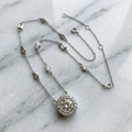 Lumière Simulated Diamond Halo Station Necklace