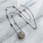 Lumière Simulated Diamond Halo Station Necklace
