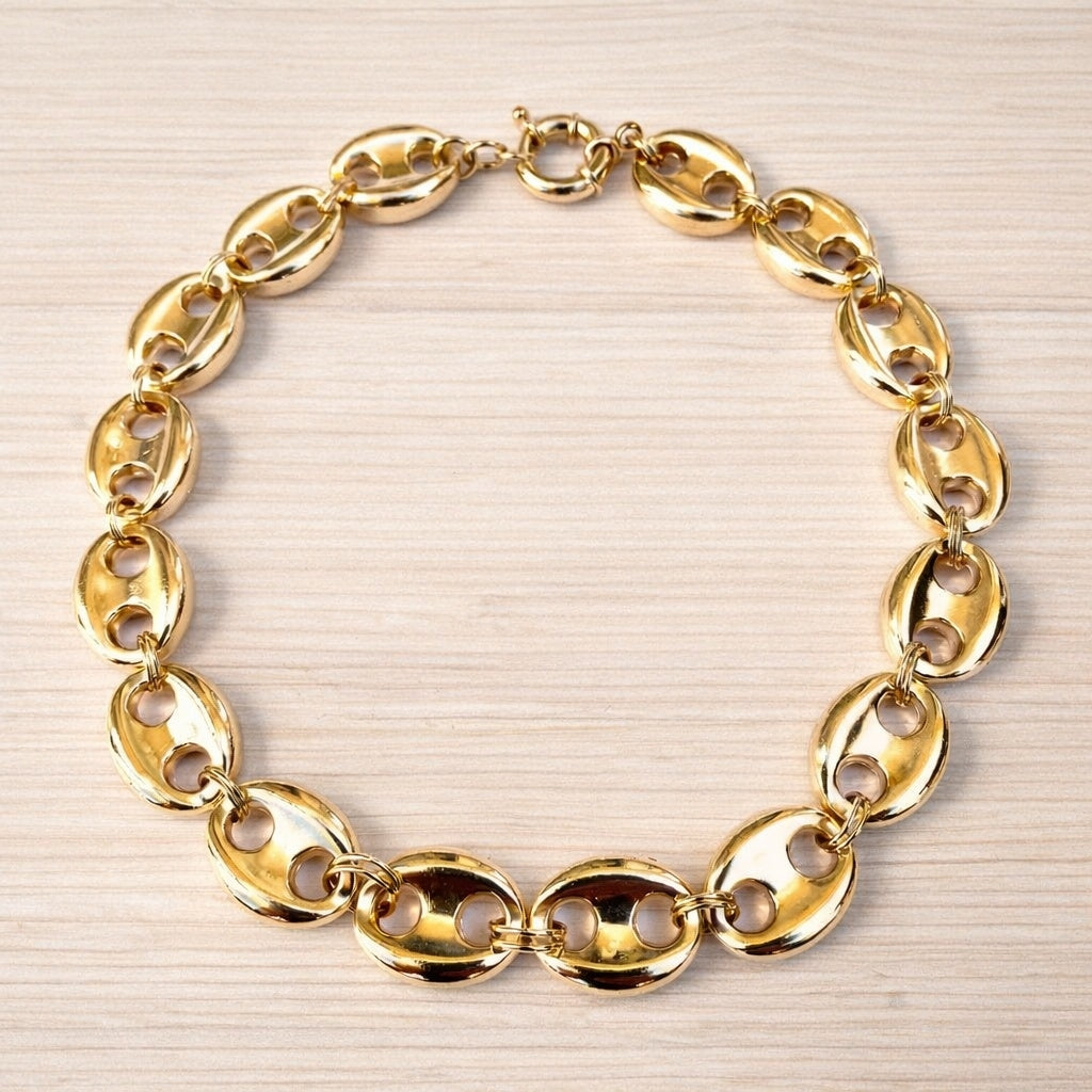Capri Hollow Puffed Mariner Chain Necklace