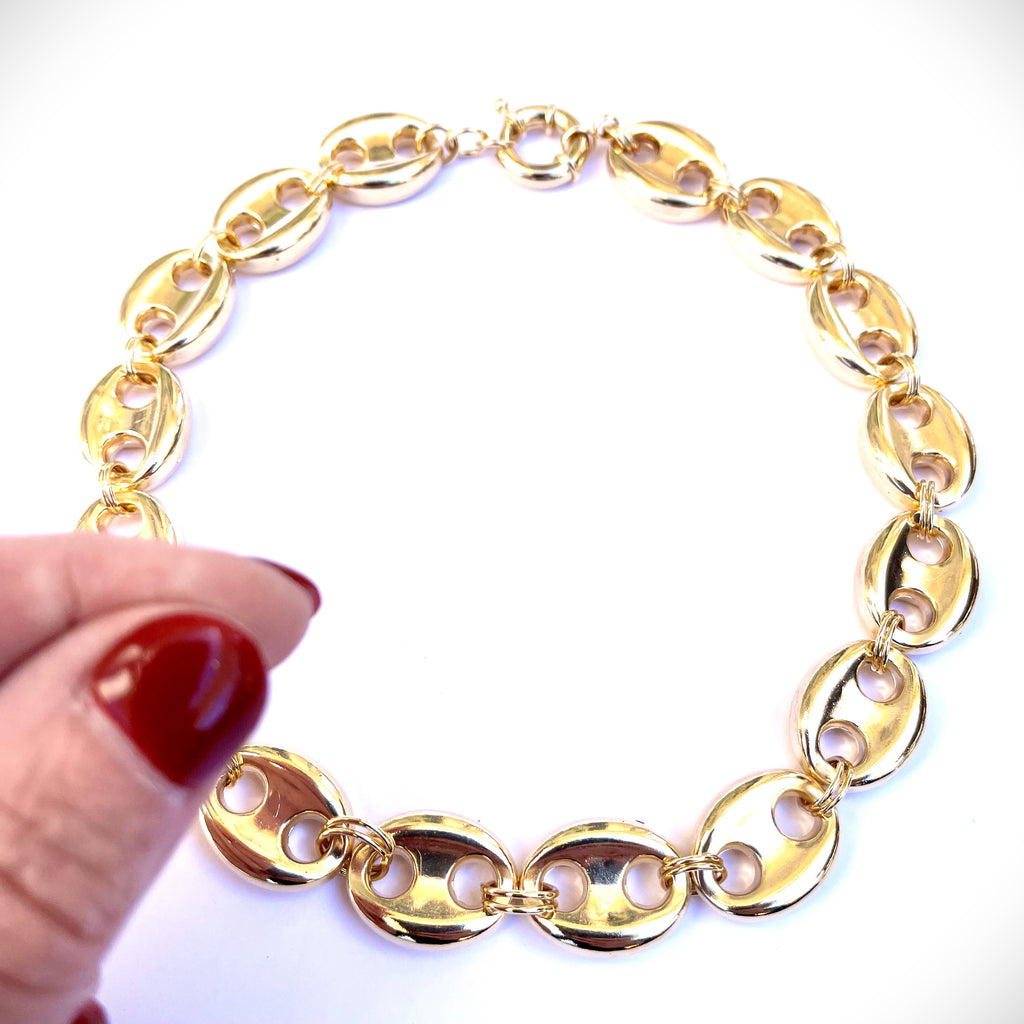 Capri Hollow Puffed Mariner Chain Necklace