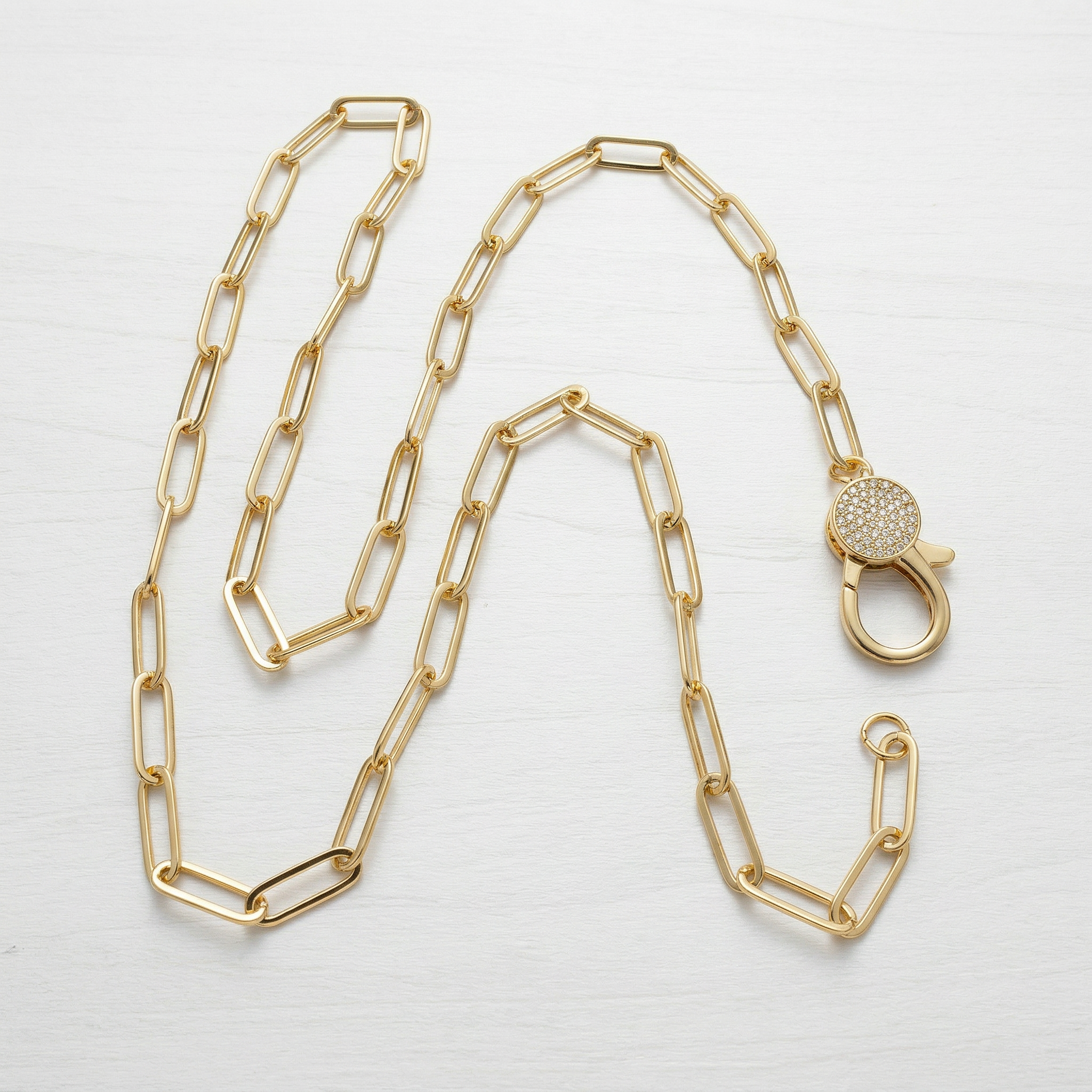 Luxe Link Pavé Lobster Claw Necklace