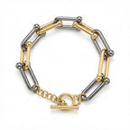Mixed Metal Link Bracelet - Two-Tone Gold & Silver