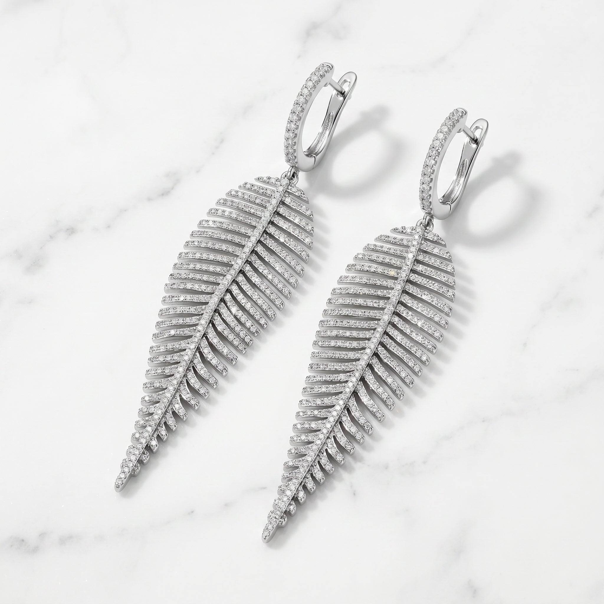 Crystal Fern Earrings