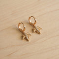 Pavé Leaf Huggie Hoop Earrings