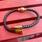 Iron Nail Braided Leather Bracelet