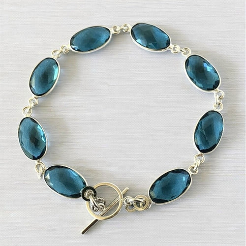 Azure Depths London Blue Topaz Station Bracelet