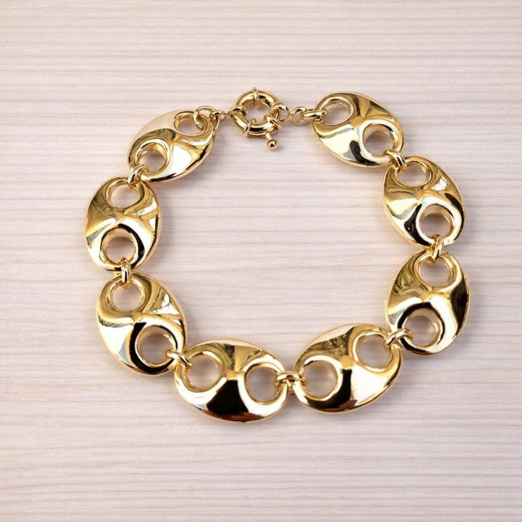 Capri Hollow Puffed Mariner Chain Bracelet