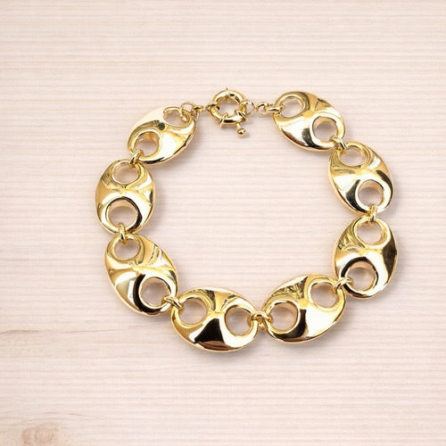 Capri Hollow Puffed Mariner Chain Bracelet