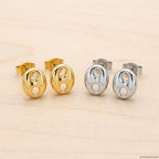 Puffy Mariner Link Stud Earrings