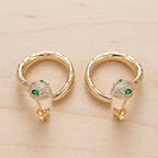 Pavé Serpent Coil Hoop Earrings