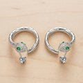 Pavé Serpent Coil Hoop Earrings