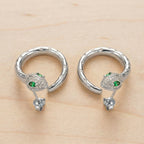 Pavé Serpent Coil Hoop Earrings
