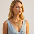 Cascading Circles Statement Bib Necklace