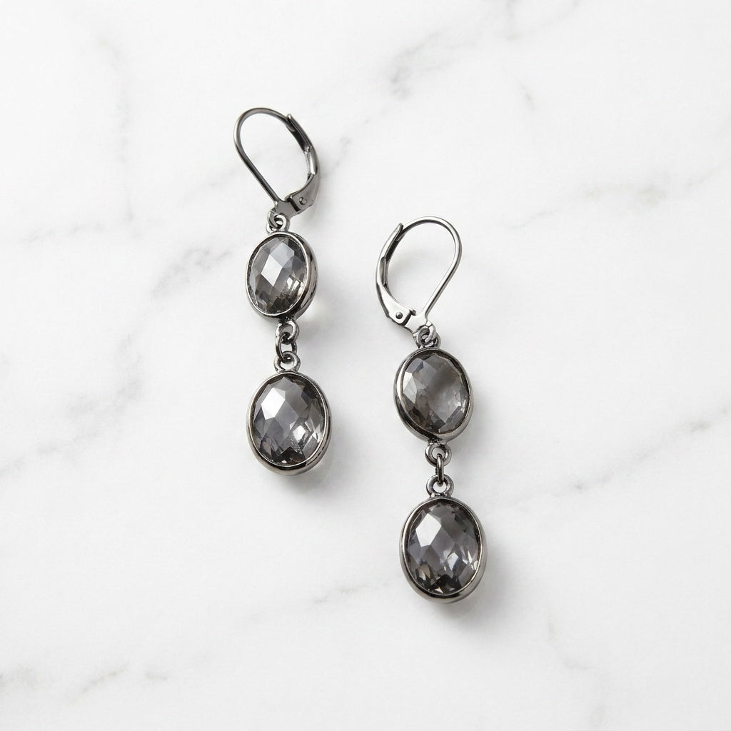 Midnight Moonstone Earrings