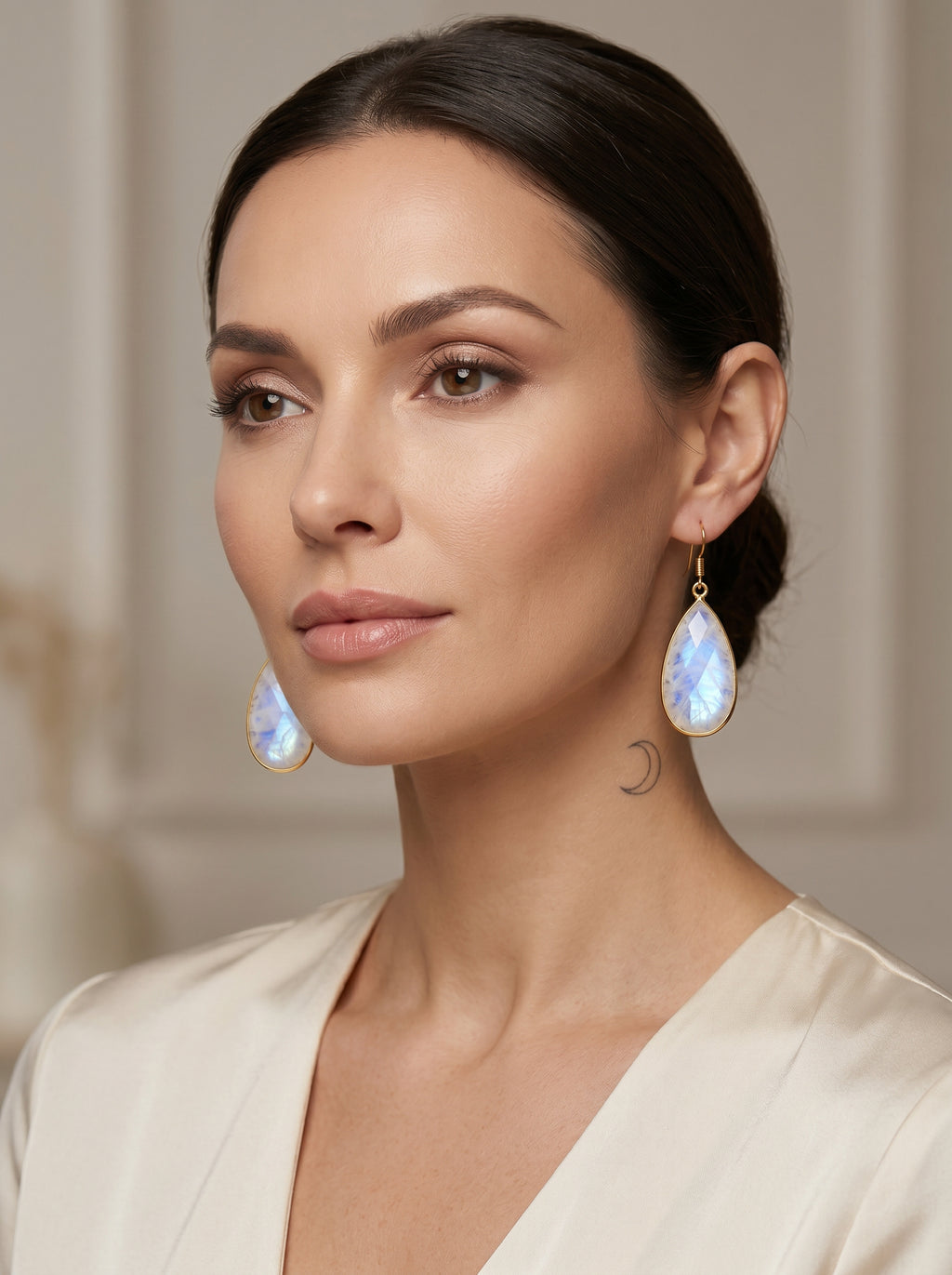 Celestial Tear Moonstone Earrings