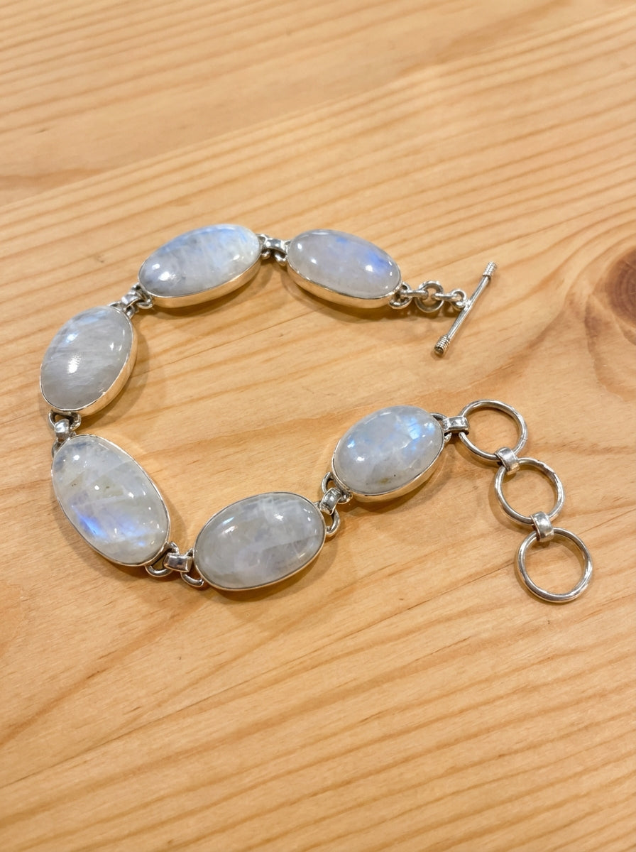 Luna Natural Moonstone Toggle Bracelet One of a Kind