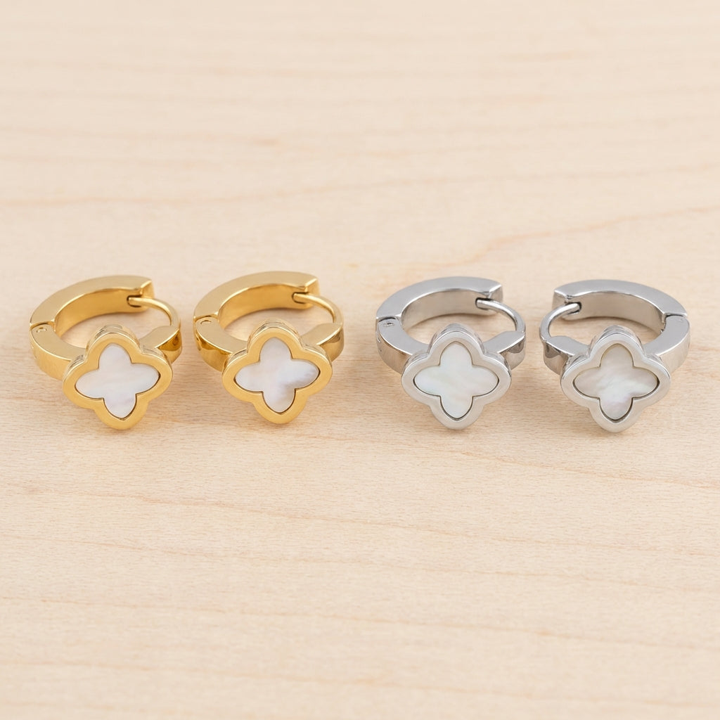 Clover Huggie Hoop Earrings