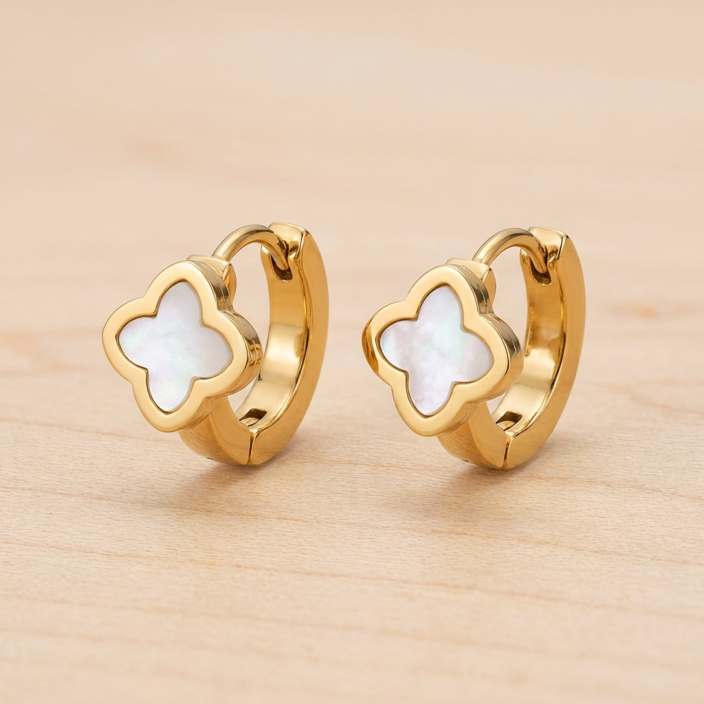 Clover Huggie Hoop Earrings