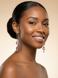Cascading Morganite Double Drop Sterling Silver Earrings