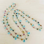 Blue Topaz Multi-Gemstone Opera Necklace