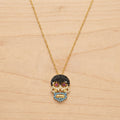 Catrina Multi-Stone Sugar Skull Pendant Necklace