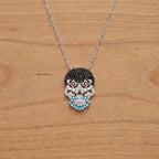 Catrina Multi-Stone Sugar Skull Pendant Necklace