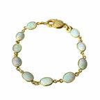 Opal and 18 K Gold Vermeil Bracelet with a Diamond Closure