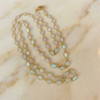 Soleil White Opal Gold Vermeil Station Necklace