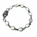 Aurora Fire Ethiopian Opal Tennis Bracelet – Oxidized Silver & Simulated Diamond Clasp