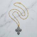 Noir Topaz Cross Necklace