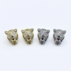 Panther Stud Earrings With Simulated Diamonds