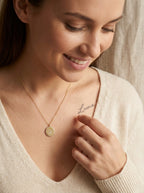 Paw Print Stamped Necklace with White Topaz