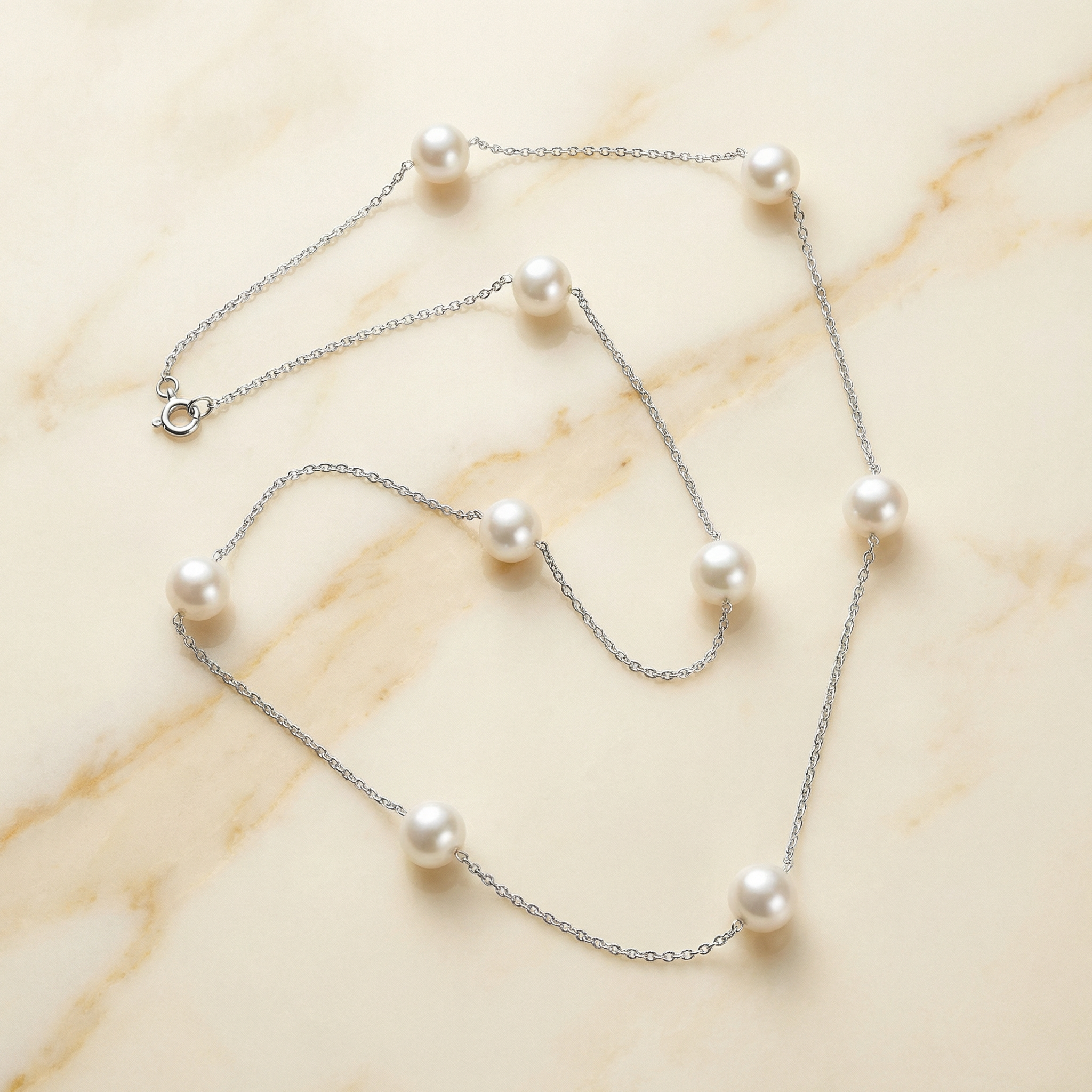 Luna Pearl Station Necklace