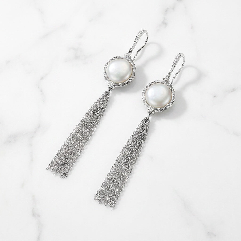Pearl Cascade Statement Earrings