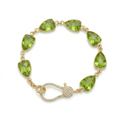 Soleil Peridot Pavé Lobster Claw Bracelet