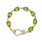 Soleil Peridot Pavé Lobster Claw Bracelet
