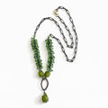 Verdure Raw Peridot & Oxidized Silver Statement Necklace
