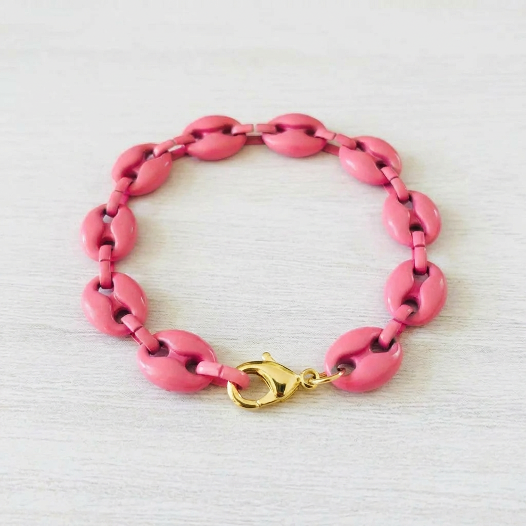 Marina Enamel Puffed Mariner Chain Bracelet