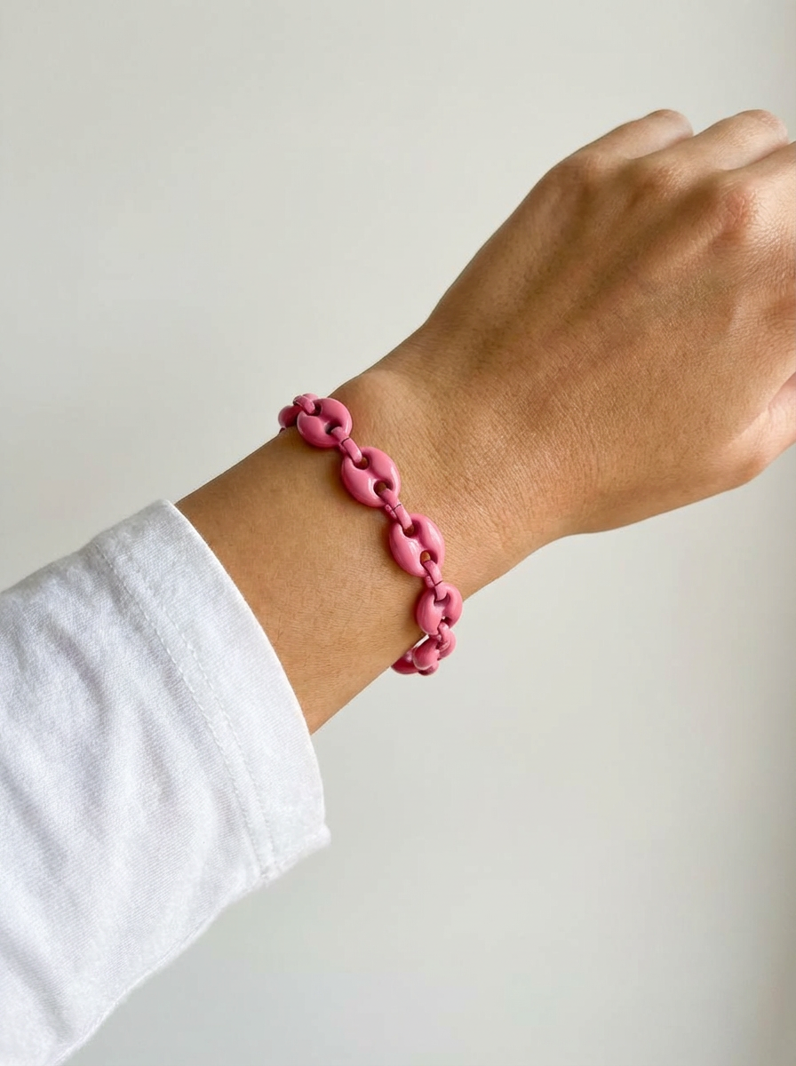 Marina Enamel Puffed Mariner Chain Bracelet