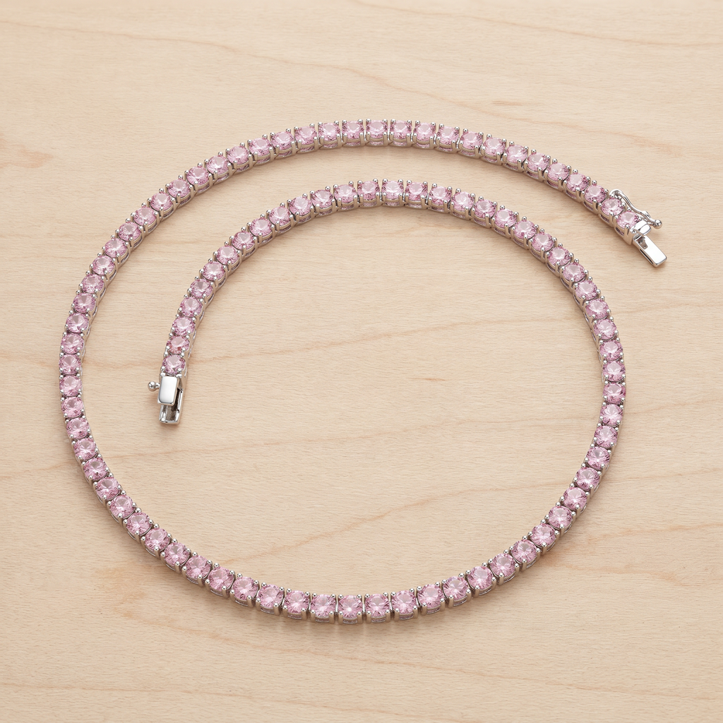 Rose Riviere Tennis Necklacve