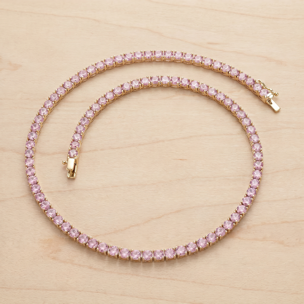Rose Riviere Tennis Necklacve