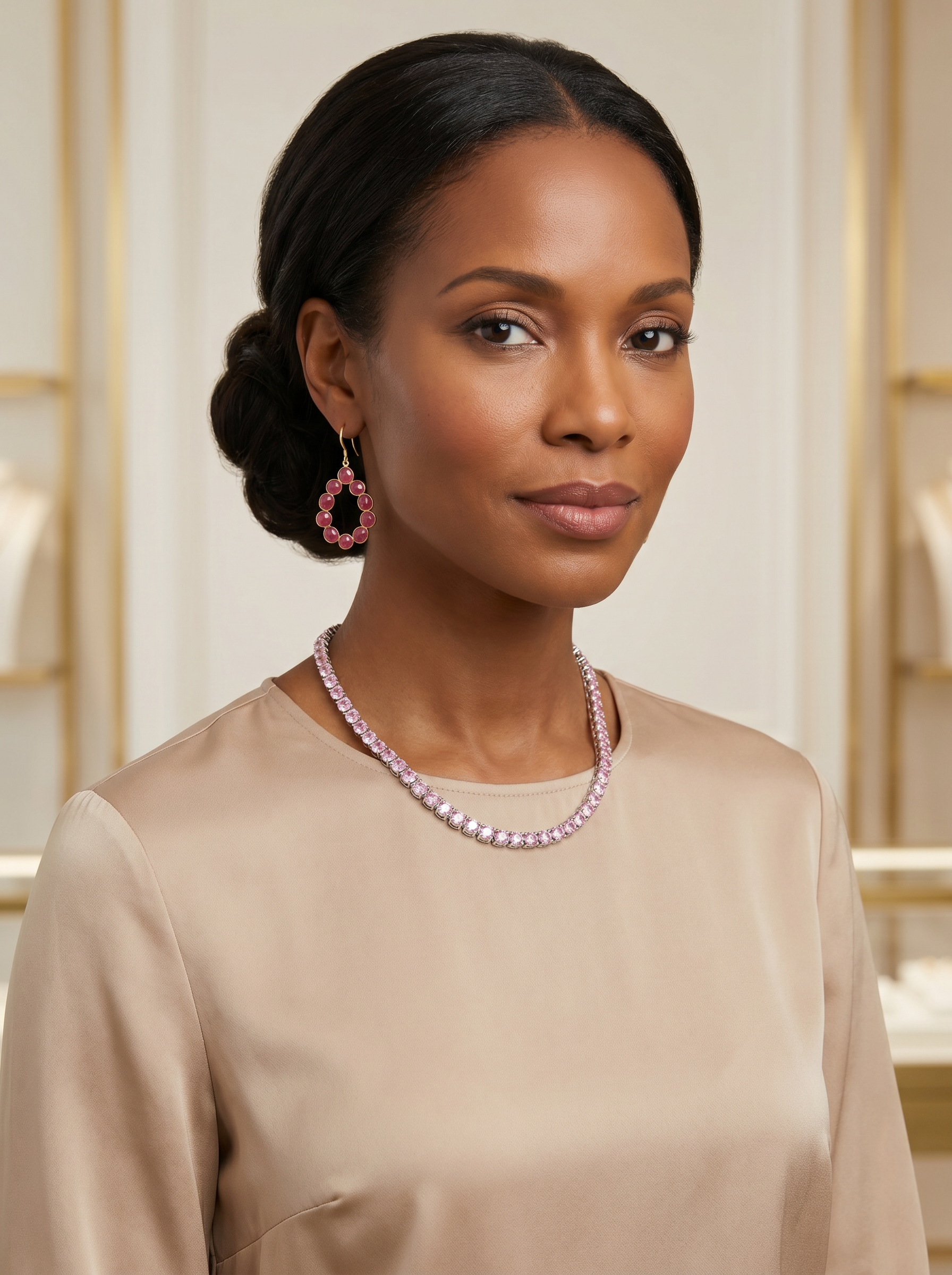 Rose Riviere Tennis Necklacve