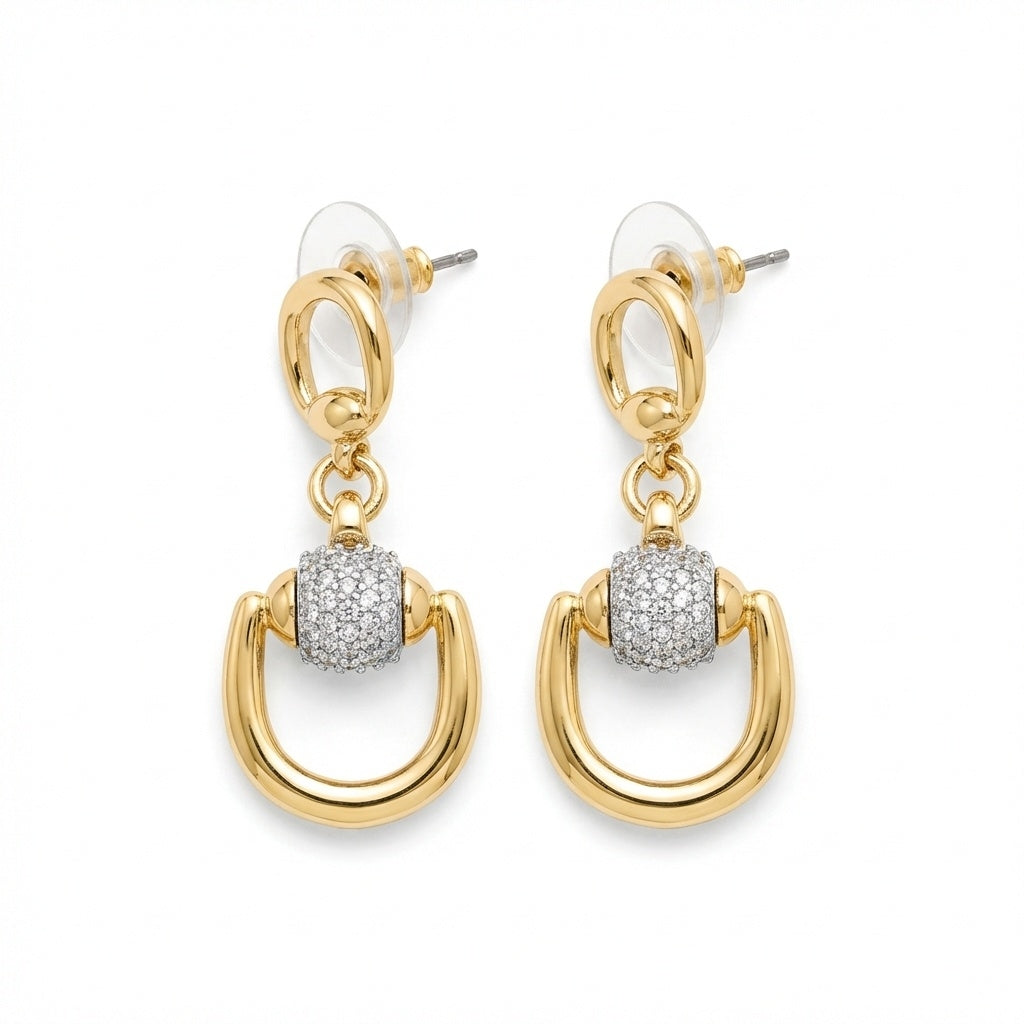 Equestrian Horseshoe Earrings - Gold & Silver