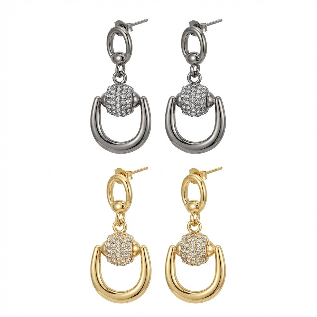 Equestrian Horseshoe Earrings - Gold & Silver