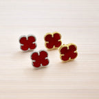 Trèfle Red Clover Stud Earrings
