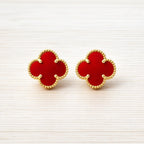 Trèfle Red Clover Stud Earrings