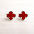Trèfle Red Clover Stud Earrings